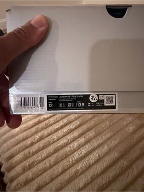 Jordan Silver Shoe Box with Black Label - Size 12 Tag